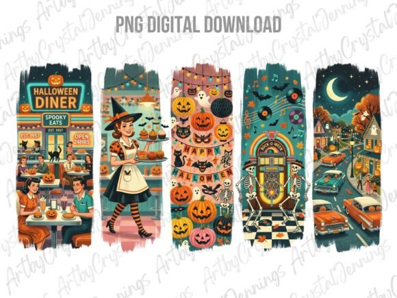 Download Retro Halloween Diner Brushstroke PNG - Halloween Collection