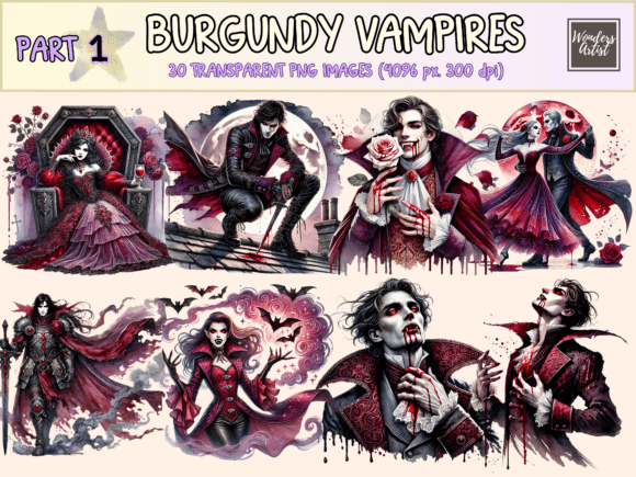 Download Burgundy Vampires Clipart - Vampires Collection