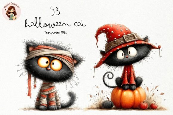 Download Cute Halloween Black Cat PNG Clipart - Halloween Collection