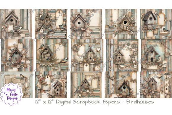Download Birdhouse 12x12 Digital Scrapbook Papers - Digital scrapbook Collection