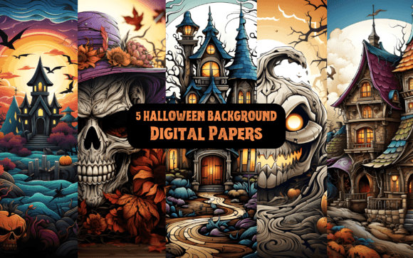 Download 5 Halloween Backgrounds / Digital Papers - Halloween Collection