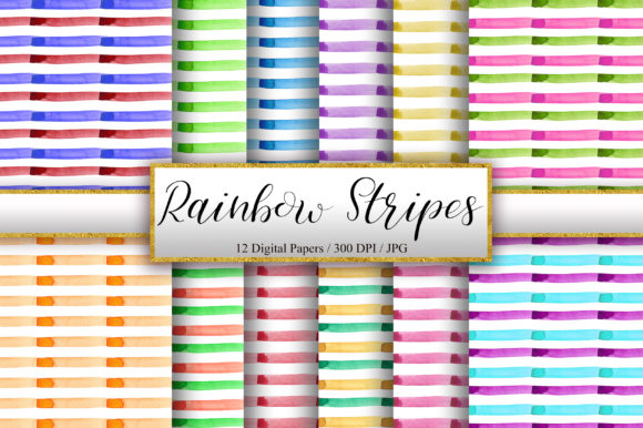Download Rainbow Stripes Watercolor Background - Rainbow stripes Collection