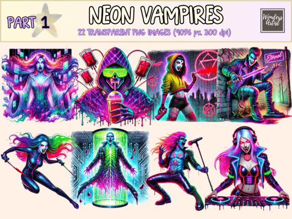 Download Neon Vampires Clipart - Vampires Collection