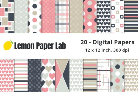 Download Pink and Navy Digital Scrapbook Paper - Digital scrapbook Collection