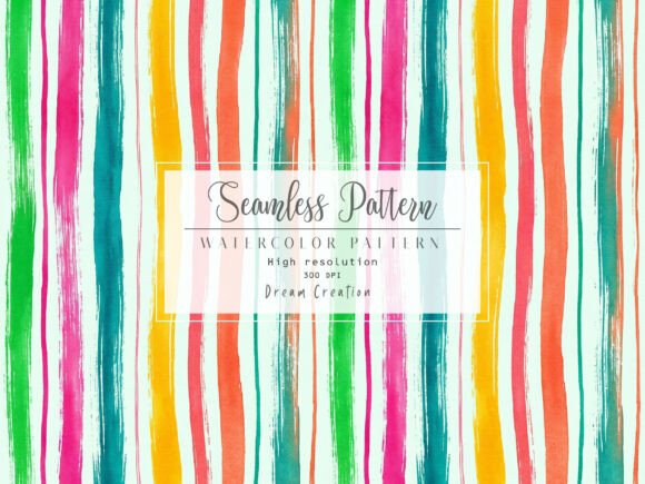 Download Watercolor Rainbow Stripes Pattern - Rainbow stripes Collection