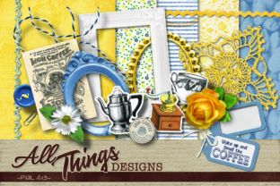 Download Coffee Digital Scrapbook Kit - Digital scrapbook Collection