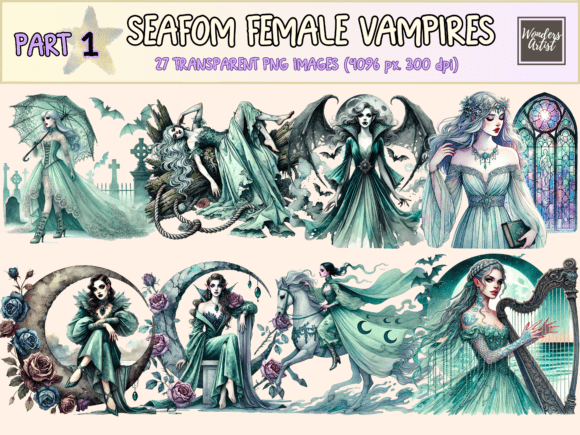 Download Seafoam Female Vampires Clipart - Vampires Collection