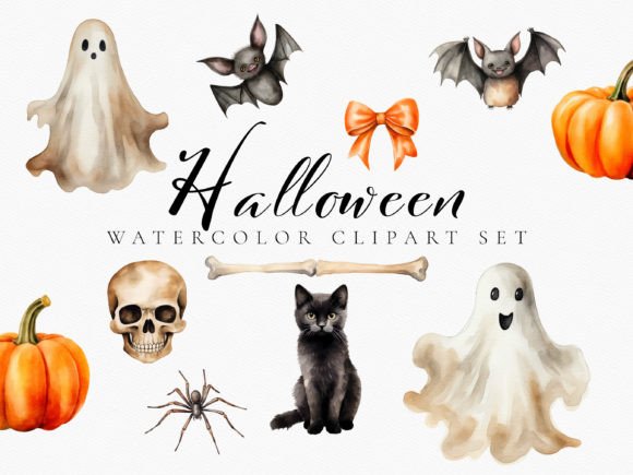 Download Watercolor Halloween Digital Clipart Set - Halloween Collection