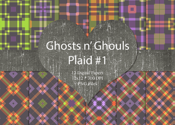 Download Ghost &amp; Ghouls Halloween Plaid Paper 1 - Halloween Collection